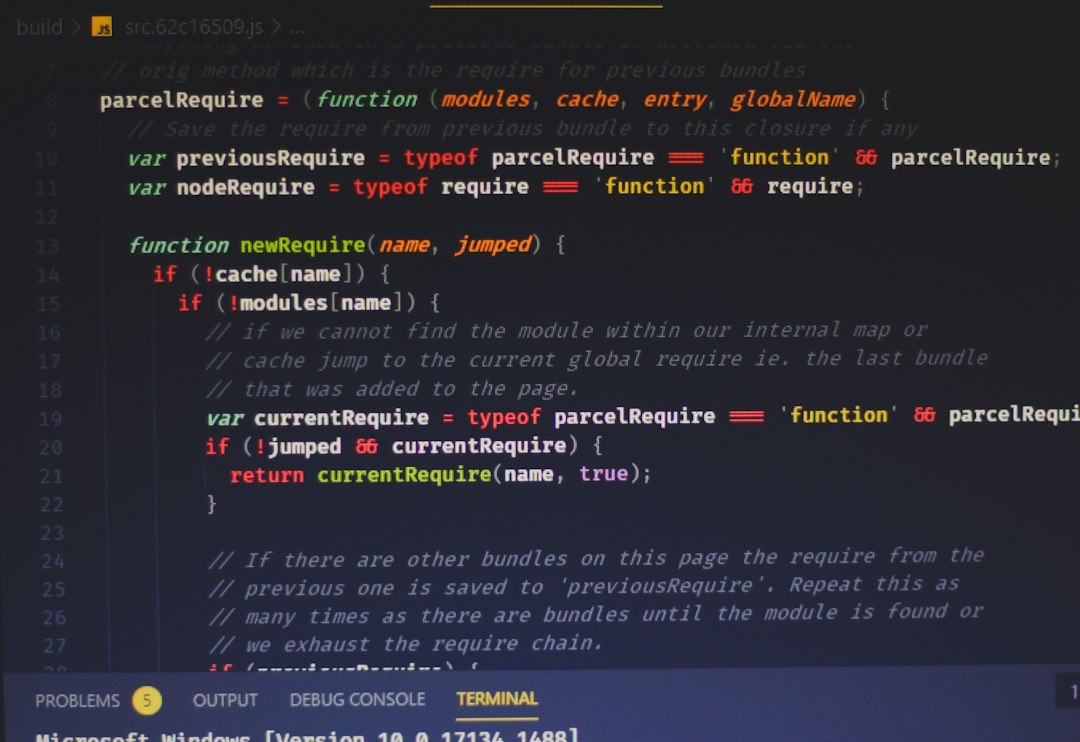 Computer screen showing JavaScript code with syntax highlighting.
